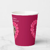 Ruby bruiloft aangepast fotodatum rood papieren bekers (Links)