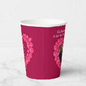 Ruby bruiloft aangepast fotodatum rood papieren bekers (Rechts)