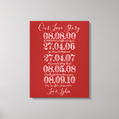 Ruby Bruiloft Jubileum onze liefde verhaal data Canvas Afdruk (Voorkant)