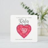 Ruby bruiloft liefde zo sterk hart waterverf kaart (Staand voorkant)