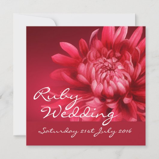 Ruby bruiloft nodigt 40 jaar vierkant uit kaart (Voorkant)