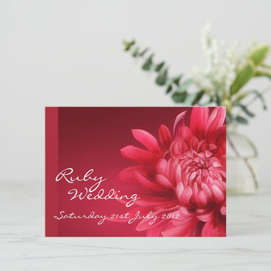 Ruby bruiloft nodigt 40th uit kaart (Staand voorkant)