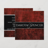 Ruby Bruiloft Scarlet Granaat Crimson Rood & Zwart Kaart (Voorkant / Achterkant)