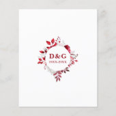 Ruby Budget 40e bruiloft Jubileum Bloemen Uitnodig (Achterkant)