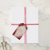 Ruby Burgundy Agate Luxe marmeren Huwelijk Cadeaulabel (Met Touw)