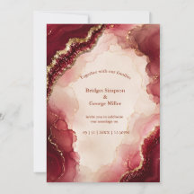 Ruby Burgundy Agate Luxe marmeren Huwelijk