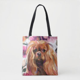 'Ruby' Cavalier dog art canvas tas