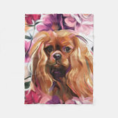 'Ruby' Cavalier dog art fleece deken Small (Voorkant)