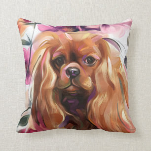 'Ruby' Cavalier dog art print kussen