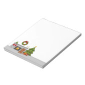 Ruby Cavalier Dog in een feestelijke kerstzaal Notitieblok (Linkerzijde)