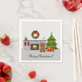 Ruby Cavalier-hond in een kerstkamer & tekst Servet (Insitu)