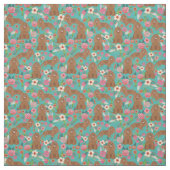 Ruby Cavalier kc Spaniel vintage floralen Stof (Swatch)