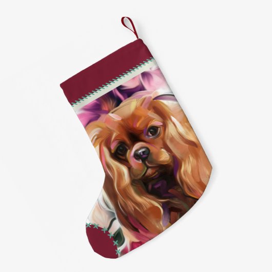 Ruby Cavalier kerststkoning | rode turquoise Kleine Kerstsok (Achterkant (Hangend))