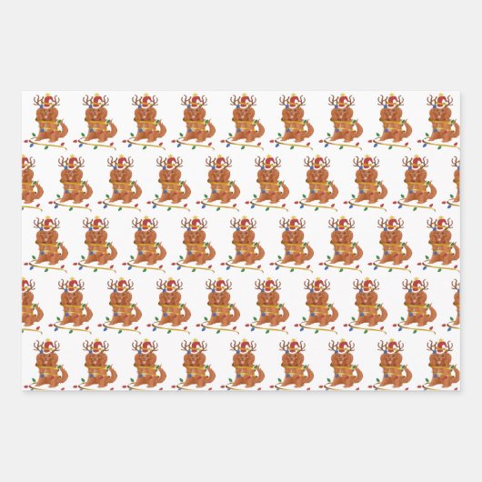 Ruby Cavalier King Charles Kerstfeestay Inpakpapier Vel (Voorkant 3)