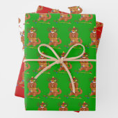 Ruby Cavalier King Charles Kerstfeestay Inpakpapier Vel (In situ)