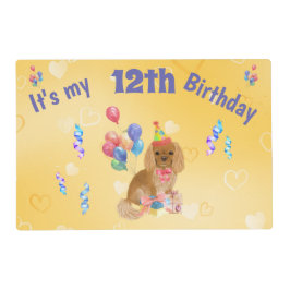 Ruby Cavalier King Charles Spaniel Birthday  Gelamineerde Placemat