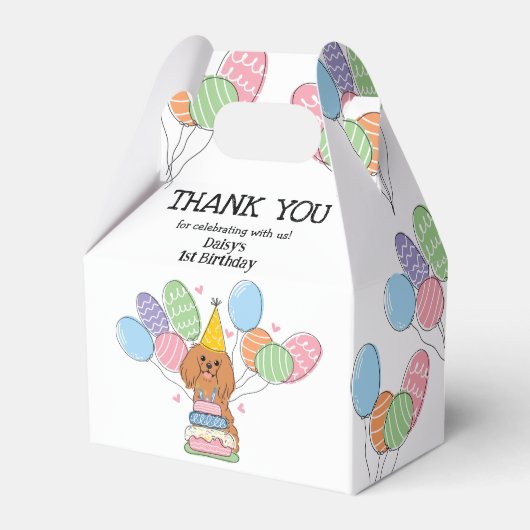 Ruby Cavalier King Charles Spaniel Dank u Bedankdoosjes (Voorkant Zijde)