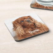 Ruby Cavalier King Charles Spaniel Dog Bier Onderzetter (Linkerzijde)