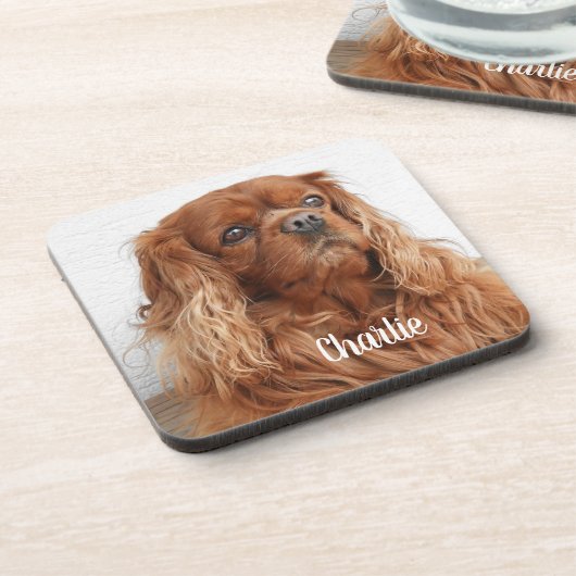 Ruby Cavalier King Charles Spaniel Dog Bier Onderzetter (Linkerzijde)