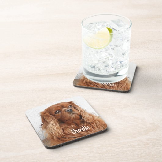 Ruby Cavalier King Charles Spaniel Dog Bier Onderzetter (Rechterzijde)