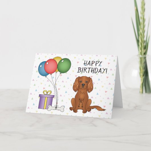 Ruby Cavalier King Charles Spaniel Dog - Birthday Kaart (Voorkant)