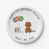 Ruby Cavalier King Charles Spaniel Dog - Birthday Papieren Bordje (Voorkant)