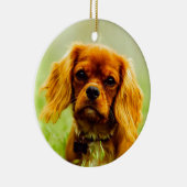 Ruby Cavalier King Charles Spaniel Dog Keramisch Ornament (Rechts)