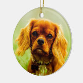 Ruby Cavalier King Charles Spaniel Dog Keramisch Ornament (Links)