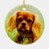 Ruby Cavalier King Charles Spaniel Dog Keramisch Ornament (Achterkant)