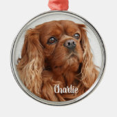 Ruby Cavalier King Charles Spaniel Dog Metal Ornam Metalen Ornament (Voorkant)