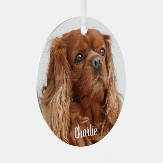 Ruby Cavalier King Charles Spaniel Dog Metalen Ornament (Voorkant Rechts)