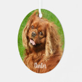 Ruby Cavalier King Charles Spaniel Dog Metalen Ornament (Voorkant links)