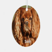 Ruby Cavalier King Charles Spaniel Dog Metalen Ornament (Voorkant Rechts)