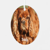Ruby Cavalier King Charles Spaniel Dog Metalen Ornament (Voorkant links)
