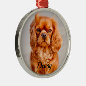 Ruby Cavalier King Charles Spaniel Dog Metalen Ornament (Rechts)