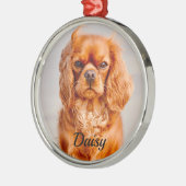 Ruby Cavalier King Charles Spaniel Dog Metalen Ornament (Links)