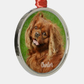 Ruby Cavalier King Charles Spaniel Dog Metalen Ornament (Rechts)