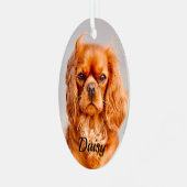Ruby Cavalier King Charles Spaniel Dog Metalen Ornament (Voorkant links)