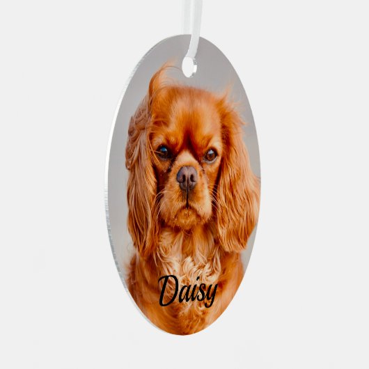 Ruby Cavalier King Charles Spaniel Dog Metalen Ornament (Voorkant Rechts)