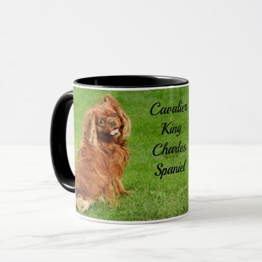 Ruby Cavalier King Charles Spaniel Dog Mok (Voorkant links)