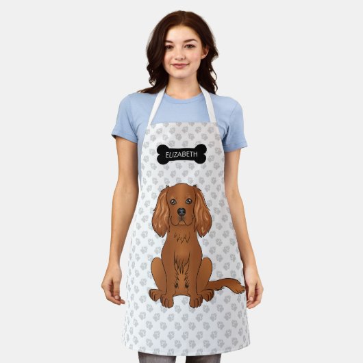 Ruby Cavalier King Charles Spaniel Dog & Name Schort (Gedragen)