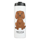 Ruby Cavalier King Charles Spaniel Dog & Name Thermosbeker (Voorkant)
