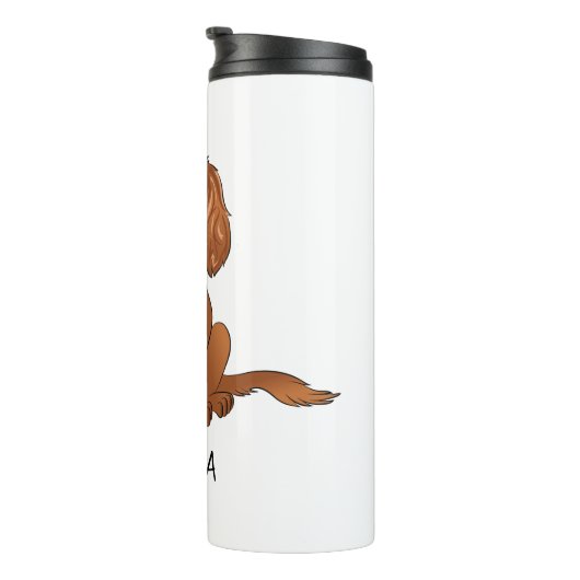 Ruby Cavalier King Charles Spaniel Dog & Name Thermosbeker (Geroteerd rechts)