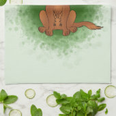 Ruby Cavalier King Charles Spaniel Dog over Groen Theedoek (Gevouwen)