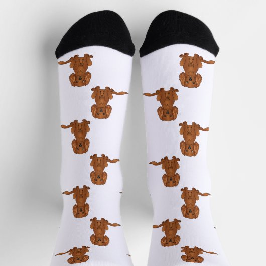 Ruby Cavalier King Charles Spaniel Dog Pattern Sokken (Top)