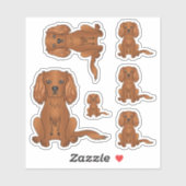 Ruby Cavalier King Charles Spaniel Dog Sitting Sticker (Vel)