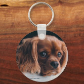 Ruby Cavalier King Charles Spaniel Dog Sleutelhanger (Voorkant)