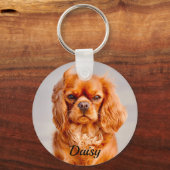 Ruby Cavalier King Charles Spaniel Dog Sleutelhanger (Voorkant)