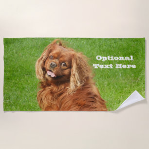 Ruby Cavalier King Charles Spaniel Dog Strandlaken