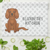 Ruby Cavalier King Charles Spaniel Dog & Text Theedoek (Gevouwen)